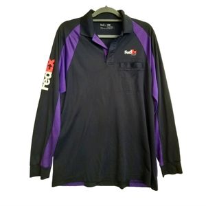 FedEx Ground Freight Polo Shirt Work Uniform Long Sleeve